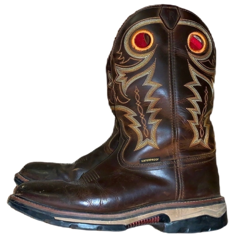 R Watson 12D Cowboy Western Leather Work Boots Waterproof Composite Square Toe - Picture 9 of 10